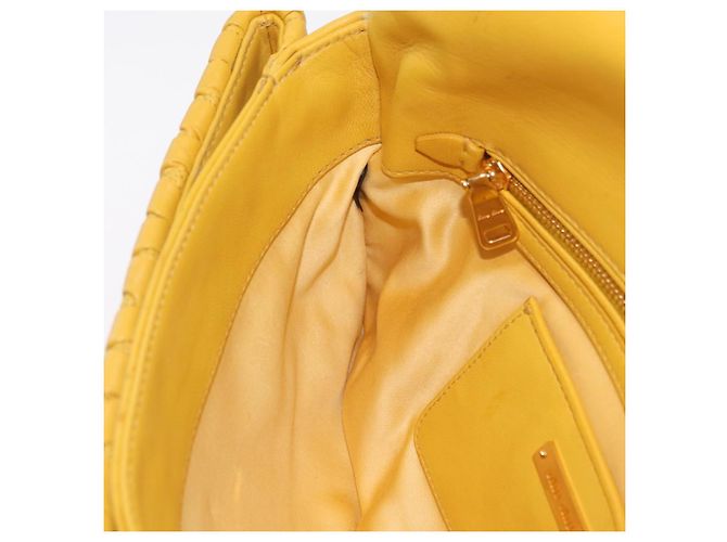 Borsa a tracolla Miu Miu Matelassé in pelle 2way Yellow Gold Auth 202504A D'oro Giallo - vue 25