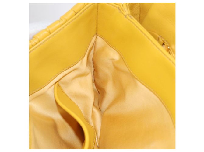 Borsa a tracolla Miu Miu Matelassé in pelle 2way Yellow Gold Auth 202504A D'oro Giallo - vue 28