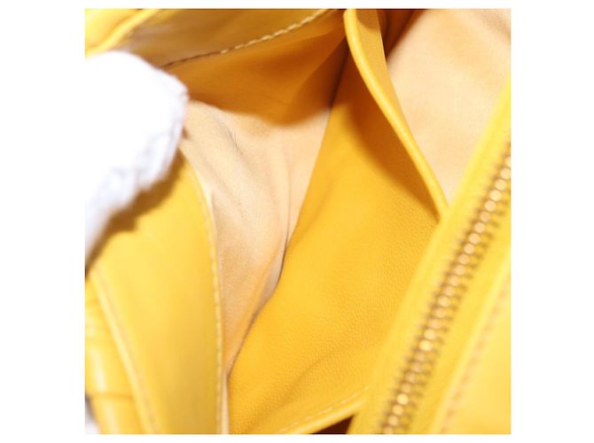 Borsa a tracolla Miu Miu Matelassé in pelle 2way Yellow Gold Auth 202504A D'oro Giallo - vue 29