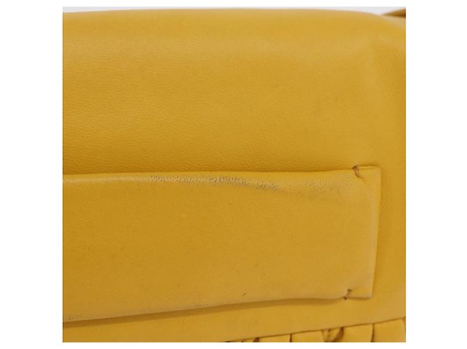 Borsa a tracolla Miu Miu Matelassé in pelle 2way Yellow Gold Auth 202504A D'oro Giallo - vue 3