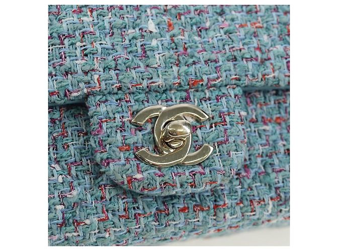 CHANEL Chanel 19 Dixneuf Borsa a tracolla con catena in tweed blu e oro CC Auth BA16208SM Blu chiaro - vista 19