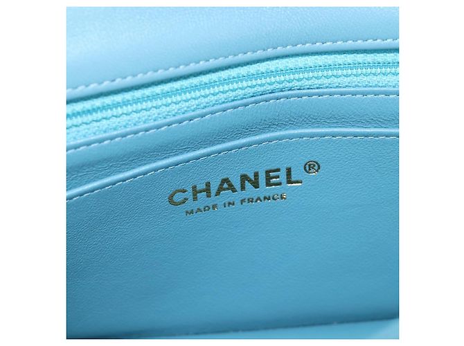 CHANEL Chanel 19 Dixneuf Borsa a tracolla con catena in tweed blu e oro CC Auth BA16208SM Blu chiaro - vista 23