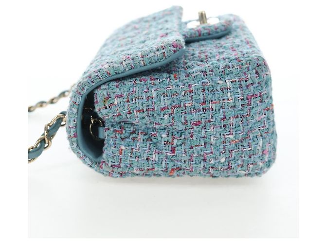 CHANEL Chanel 19 Dixneuf Borsa a tracolla con catena in tweed blu e oro CC Auth BA16208SM Blu chiaro - vista 3