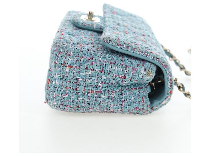 CHANEL Chanel 19 Dixneuf Borsa a tracolla con catena in tweed blu e oro CC Auth BA16208SM Blu chiaro - vista 4