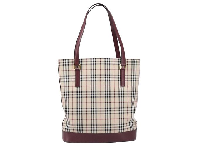 BURBERRY Nova Check Tote Bag Canvas Beige Gold Auth am12680V Golden - Ansicht 13