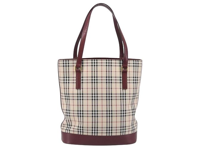 BURBERRY Nova Check Tote Bag Canvas Beige Gold Auth am12680V Golden - Ansicht 2