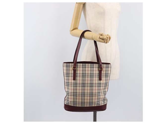 BURBERRY Nova Check Tote Bag Canvas Beige Gold Auth am12680V Golden - Ansicht 25
