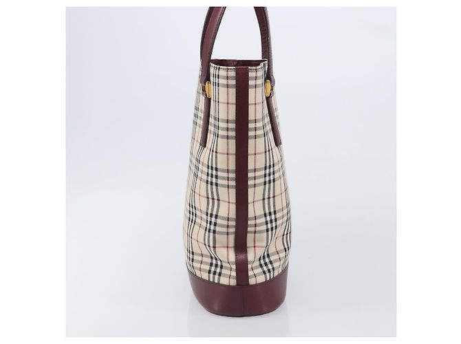 BURBERRY Nova Check Tote Bag Canvas Beige Gold Auth am12680V Golden - Ansicht 3