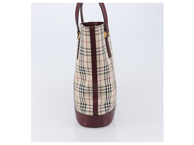 BURBERRY Nova Check Tote Bag Canvas Beige Gold Auth am12680V Golden - Ansicht 4