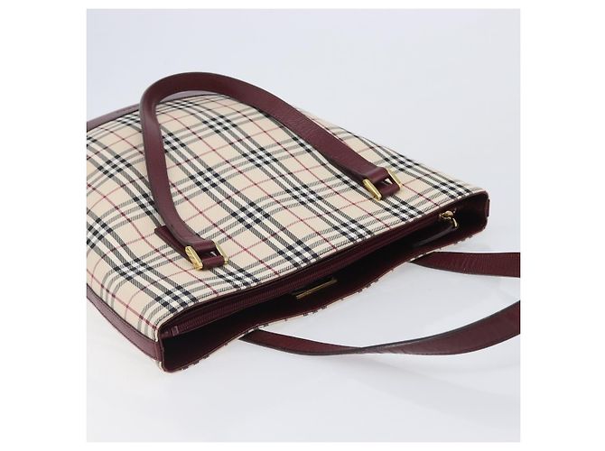 BURBERRY Nova Check Tote Bag Canvas Beige Gold Auth am12680V Golden - Ansicht 6