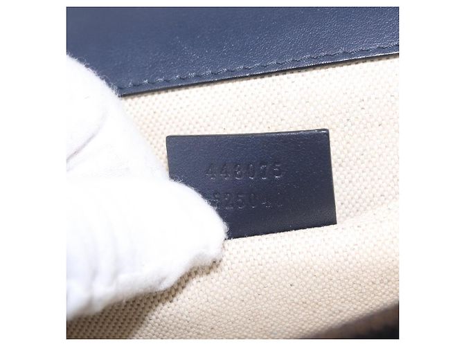 Borsa a mano GUCCI Bamboo Dionysus in pelle Navy Gold 448075 Auth ep16359V - vista 12
