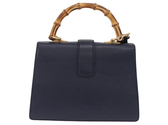 Borsa a mano GUCCI Bamboo Dionysus in pelle Navy Gold 448075 Auth ep16359V - vista 2