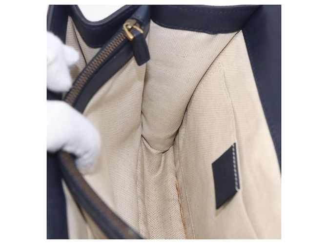 Borsa a mano GUCCI Bamboo Dionysus in pelle Navy Gold 448075 Auth ep16359V - vista 27