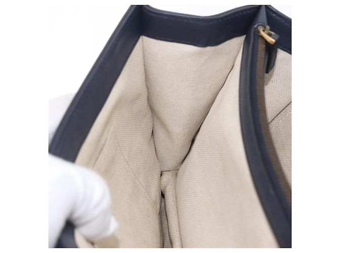 Borsa a mano GUCCI Bamboo Dionysus in pelle Navy Gold 448075 Auth ep16359V - vista 29