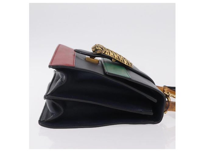 Borsa a mano GUCCI Bamboo Dionysus in pelle Navy Gold 448075 Auth ep16359V - vista 3