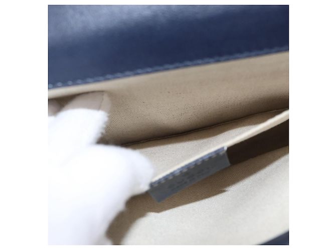 Borsa a mano GUCCI Bamboo Dionysus in pelle Navy Gold 448075 Auth ep16359V - vista 33