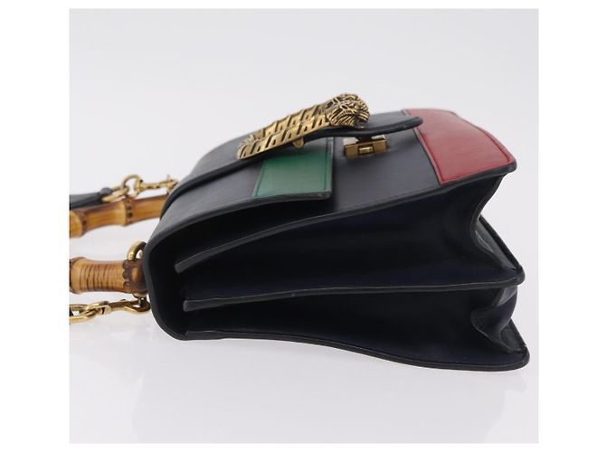 Borsa a mano GUCCI Bamboo Dionysus in pelle Navy Gold 448075 Auth ep16359V - vista 4