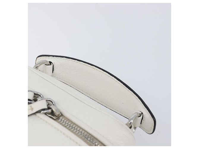 Sac à épaule Vanity Miu Miu en cuir 2 voies Blanc Argent Auth 206320A Argenté - vue 14