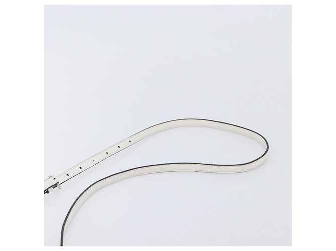 Sac à épaule Vanity Miu Miu en cuir 2 voies Blanc Argent Auth 206320A Argenté - vue 15