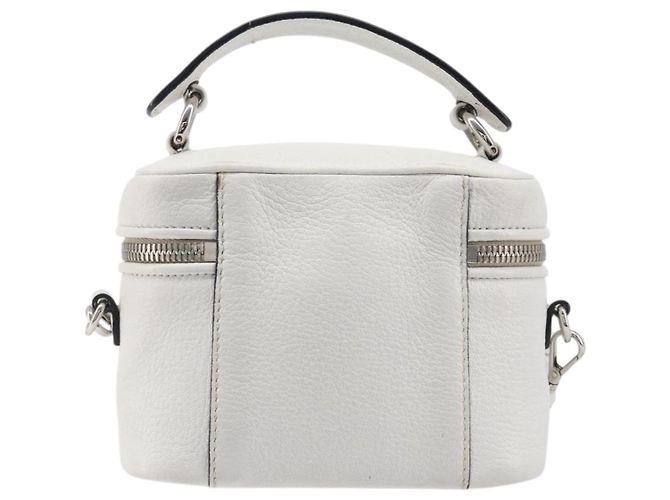 Sac à épaule Vanity Miu Miu en cuir 2 voies Blanc Argent Auth 206320A Argenté - vue 2