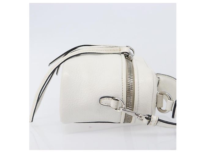 Sac à épaule Vanity Miu Miu en cuir 2 voies Blanc Argent Auth 206320A Argenté - vue 3