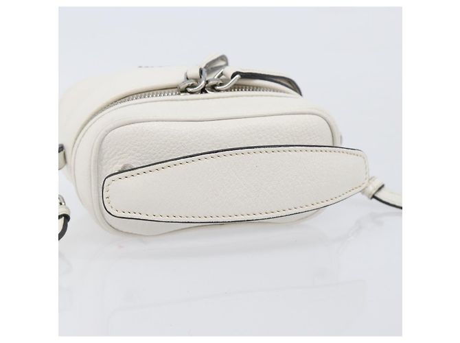 Sac à épaule Vanity Miu Miu en cuir 2 voies Blanc Argent Auth 206320A Argenté - vue 7