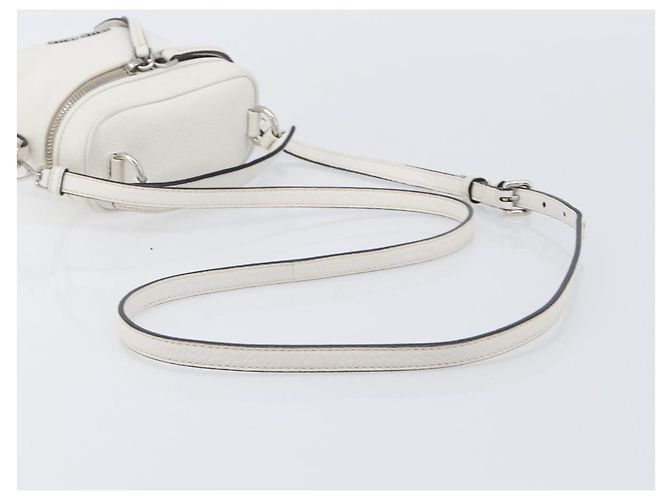 Sac à épaule Vanity Miu Miu en cuir 2 voies Blanc Argent Auth 206320A Argenté - vue 8