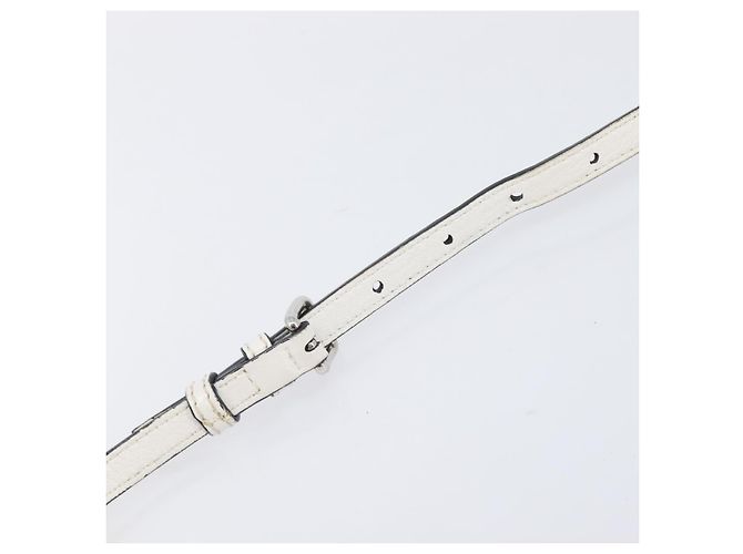 Sac à épaule Vanity Miu Miu en cuir 2 voies Blanc Argent Auth 206320A Argenté - vue 9