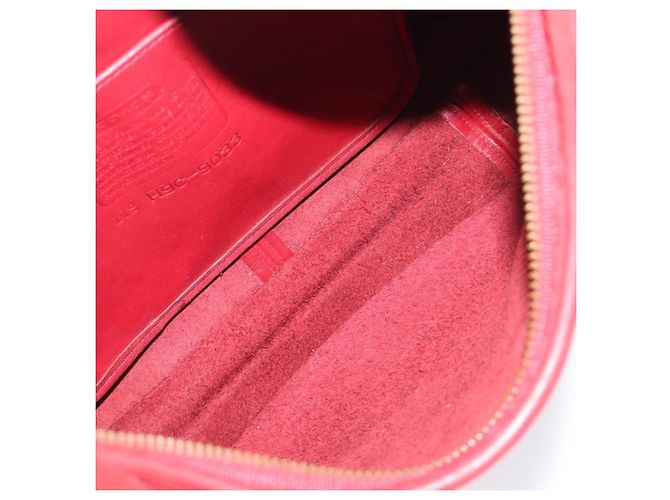 Bolsa de Ombro Coach em Couro Vermelho e Ouro Auth 205341A Dourado - vista 11