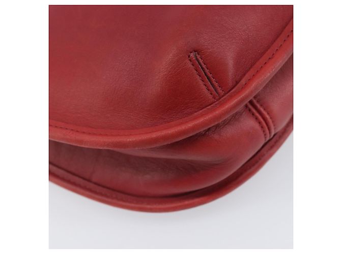 Bolsa de Ombro Coach em Couro Vermelho e Ouro Auth 205341A Dourado - vista 16