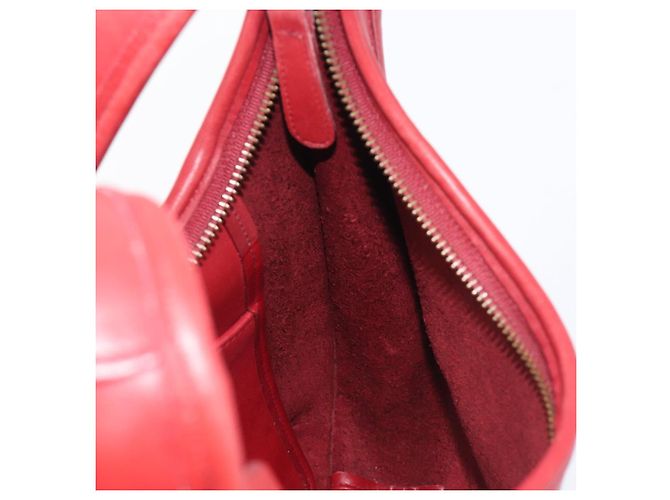 Bolsa de Ombro Coach em Couro Vermelho e Ouro Auth 205341A Dourado - vista 18