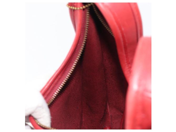 Bolsa de Ombro Coach em Couro Vermelho e Ouro Auth 205341A Dourado - vista 19