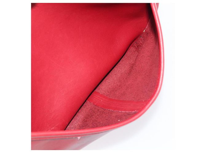 Bolsa de Ombro Coach em Couro Vermelho e Ouro Auth 205341A Dourado - vista 21