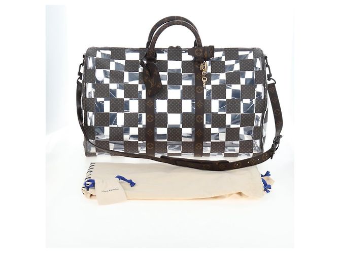 Borsa LOUIS VUITTON Monogram Chess Keepall Bandouliere 50 M20864 LV Auth 204498SM Monogramma - vista 12