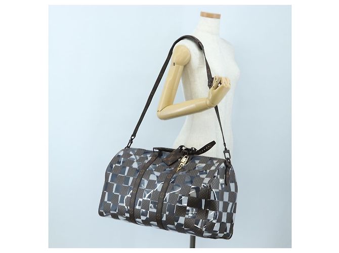 Borsa LOUIS VUITTON Monogram Chess Keepall Bandouliere 50 M20864 LV Auth 204498SM Monogramma - vista 35