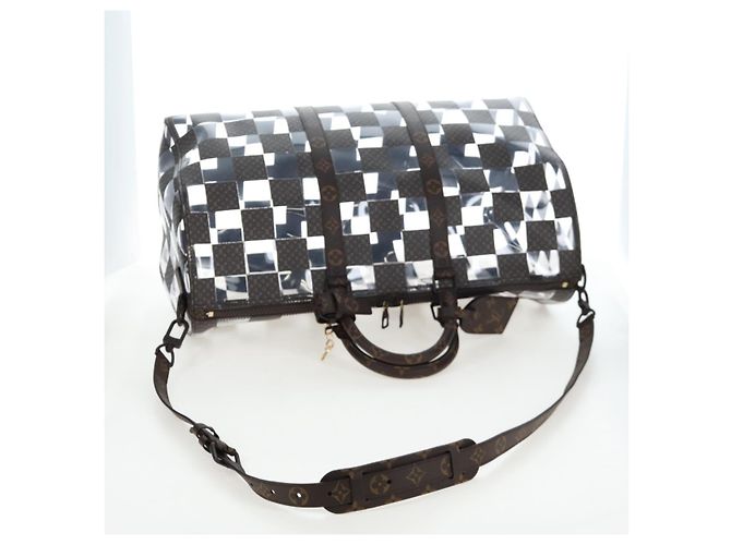 Borsa LOUIS VUITTON Monogram Chess Keepall Bandouliere 50 M20864 LV Auth 204498SM Monogramma - vista 8