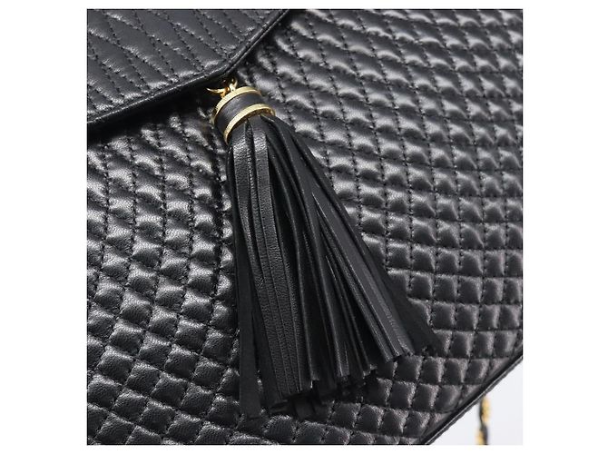 Bally Schultertasche mit Kette aus Leder Schwarz Gold Authentisch 206785A Golden - Ansicht 17