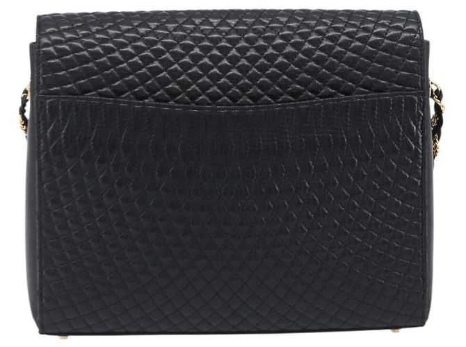 Bally Schultertasche mit Kette aus Leder Schwarz Gold Authentisch 206785A Golden - Ansicht 2