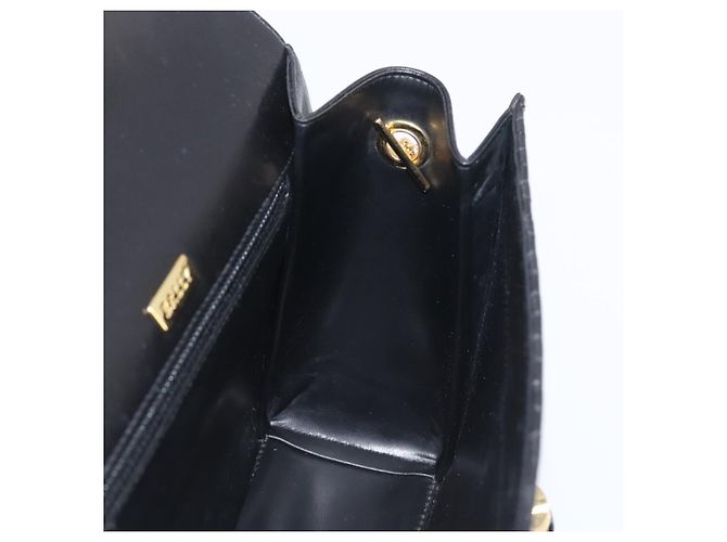 Bally Schultertasche mit Kette aus Leder Schwarz Gold Authentisch 206785A Golden - Ansicht 20