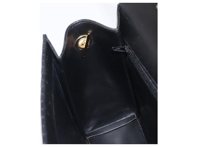 Bally Schultertasche mit Kette aus Leder Schwarz Gold Authentisch 206785A Golden - Ansicht 21