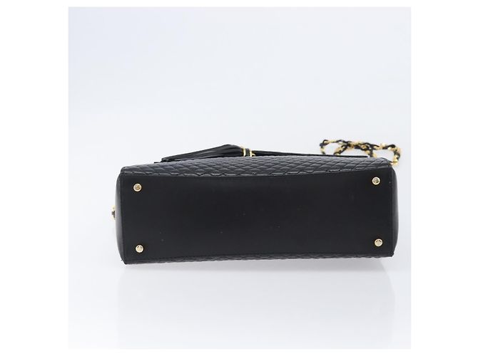 Bally Schultertasche mit Kette aus Leder Schwarz Gold Authentisch 206785A Golden - Ansicht 5