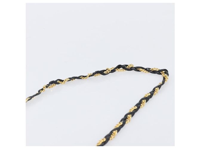 Bally Schultertasche mit Kette aus Leder Schwarz Gold Authentisch 206785A Golden - Ansicht 9