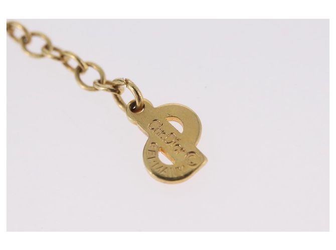 Colar Christian Dior Metal Tom Dourado Auth 206833 - vista 14