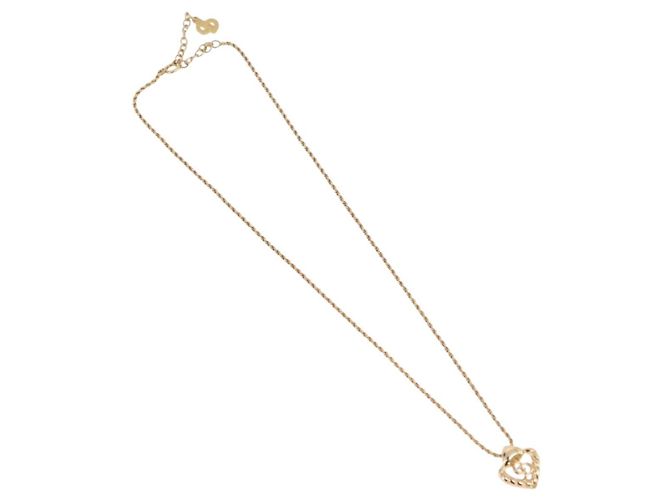 Colar Christian Dior Metal Tom Dourado Auth 206833 - vista 2