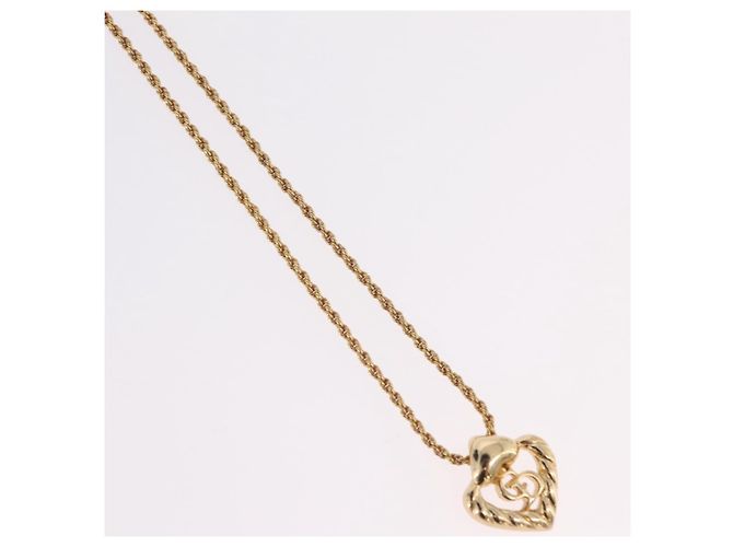 Colar Christian Dior Metal Tom Dourado Auth 206833 - vista 4