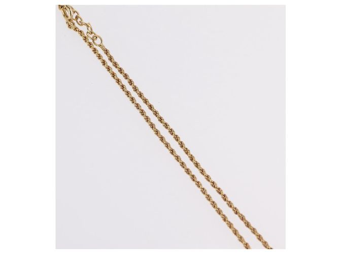 Colar Christian Dior Metal Tom Dourado Auth 206833 - vista 6