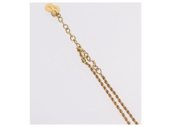 Colar Christian Dior Metal Tom Dourado Auth 206833 - vista 7