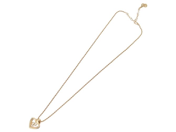 Colar Christian Dior Metal Tom Dourado Auth 206833 - vista 8