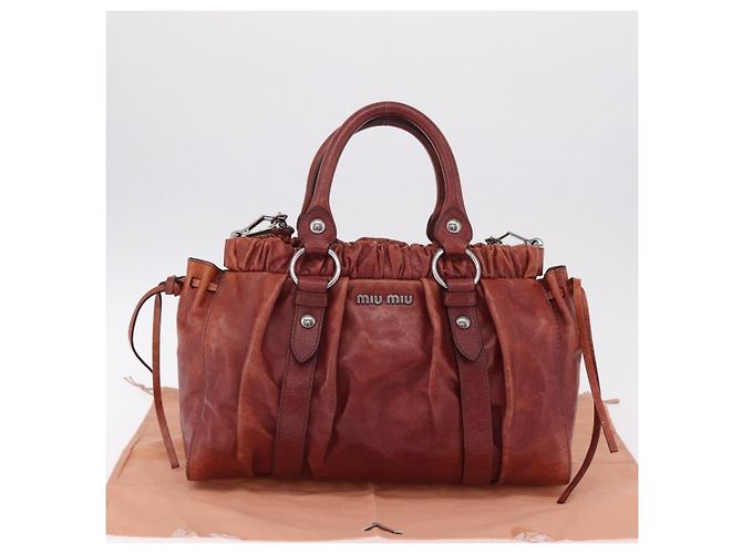 Borsa a mano Miu Miu in pelle 2way marrone argento autentica 167652M - Ansicht 12