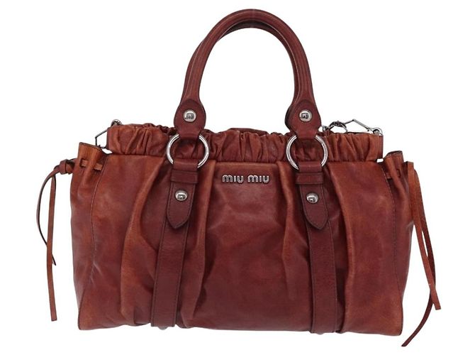 Borsa a mano Miu Miu in pelle 2way marrone argento autentica 167652M - Ansicht 13
